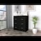 Tuhome Georgia Three Drawer Dresser, Metal Handles, Superior Top, Black CLW6468 - alternate 2